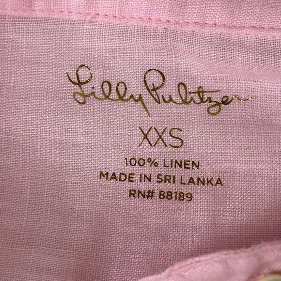Lilly Pulitzer Sea View Button Down Shirt XXS Pink - Picture 10 of 12